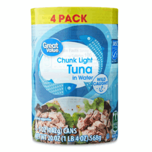 Great Value Chunk Light Tuna in Water, 5 oz, 4 Pack