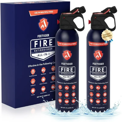 Compact All-in-1 Fire Extinguisher, 2-Pack - Portable