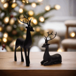 WYZCTTD 2Pcs Resin Reindeer Sculpture Ornament , for Home Decor